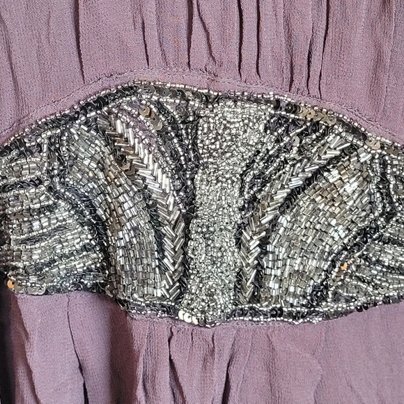 Zara Basic Purplish Gray dress with beading. XS - Picture 2 of 5